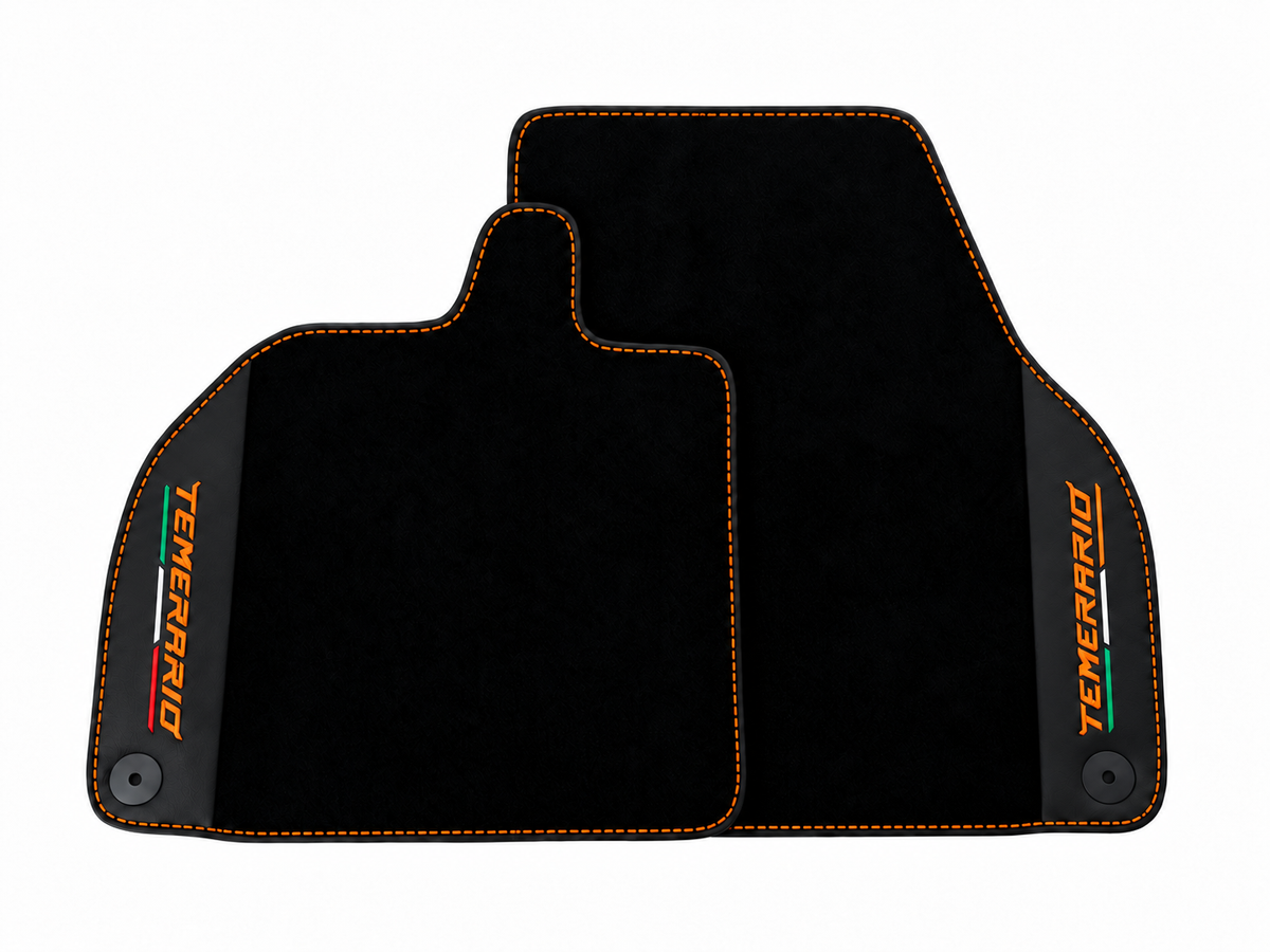 Orange Edition Leather Floor Mats for Lamborghini Temerario (2025-2026)