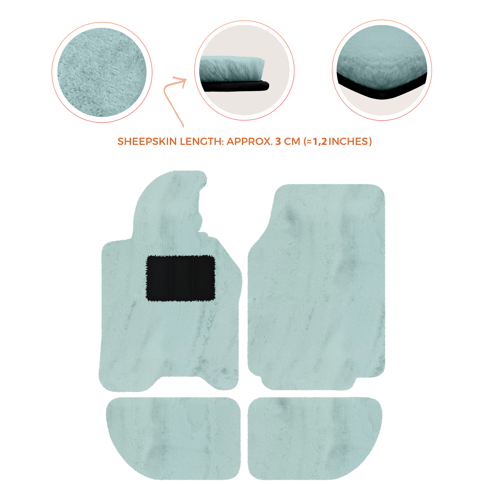 Sheepskin Floor Mats for Porsche 944 (1981-1991) | Custom Colors