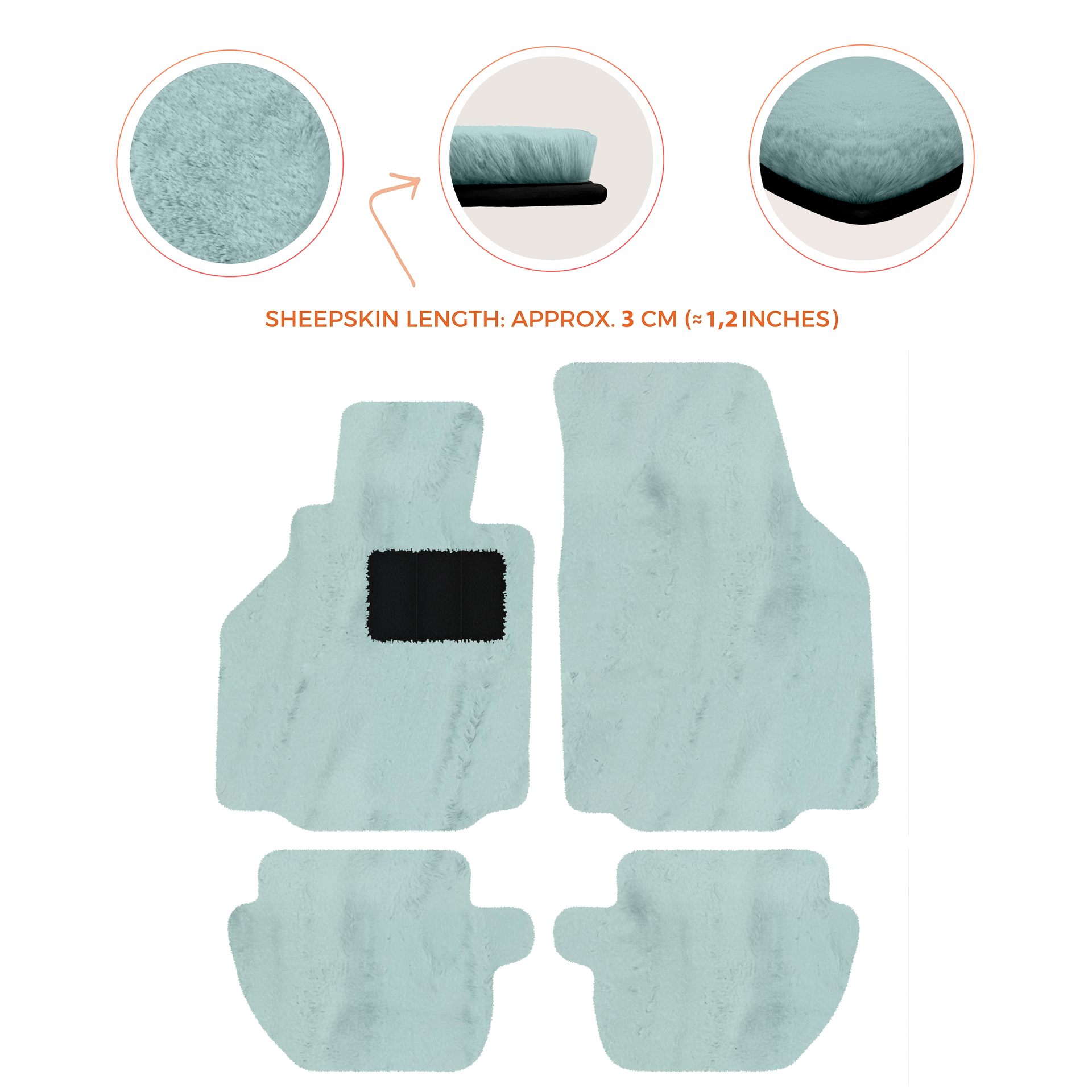 Premium Luxury Sheepskin Floor Mats for Ferrari Roma (2021-2024)