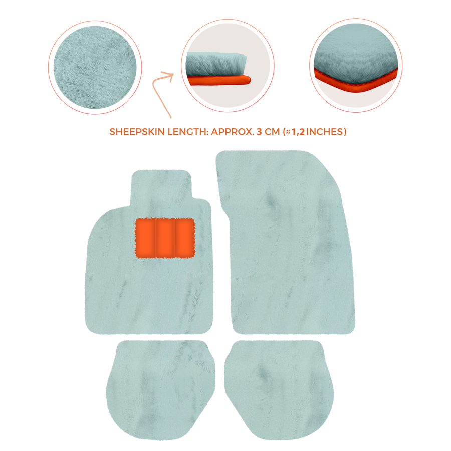 Alfombrillas de piel de oveja para Porsche 911-993 (1993-1998) - Longitud de piel de oveja, varias opciones de color