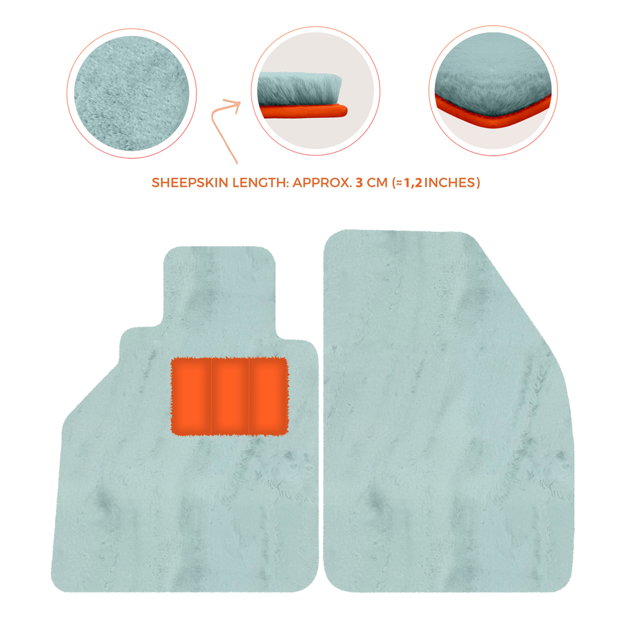 Alfombrillas de piel de oveja para Porsche 986 Boxster (1996-2004) - Longitud de piel de oveja, varias opciones de color