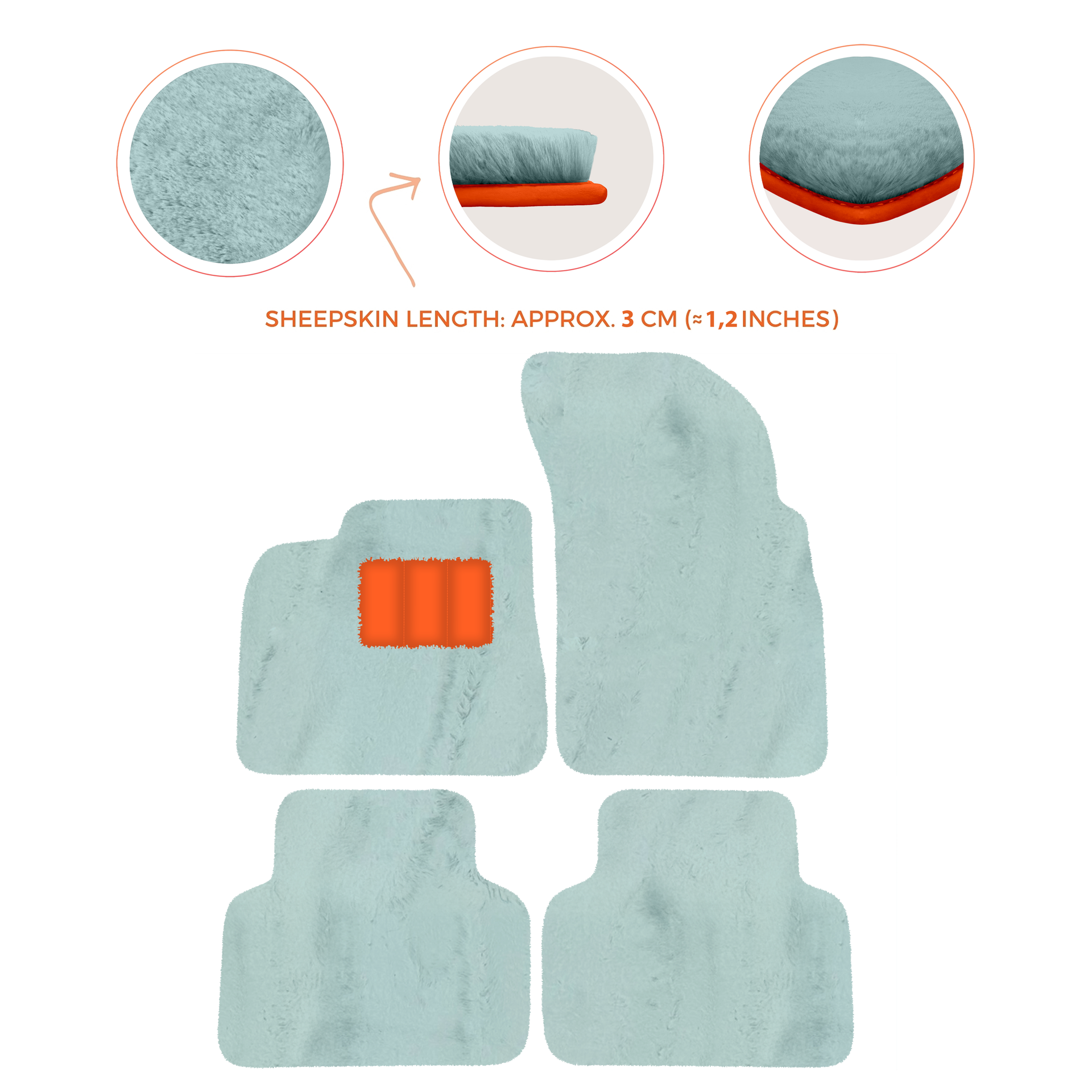 Premium Sheepskin Floor Mats for Lamborghini Countach 1974-1990