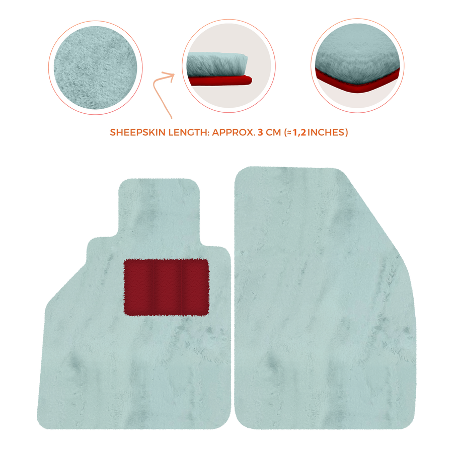 Alfombrillas de piel de oveja para Porsche 986 Boxster (1996-2004) - Longitud de piel de oveja, varias opciones de color