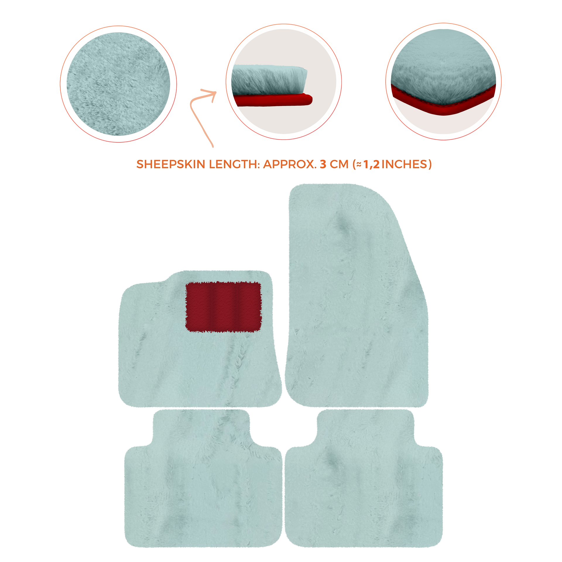 Premium Sheepskin Floor Mats for Porsche 987 Boxster (2005-2012)