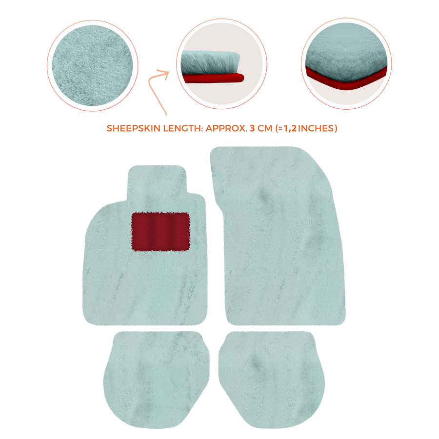 Alfombrillas de piel de oveja para Porsche 911-993 (1993-1998) - Longitud de piel de oveja, varias opciones de color