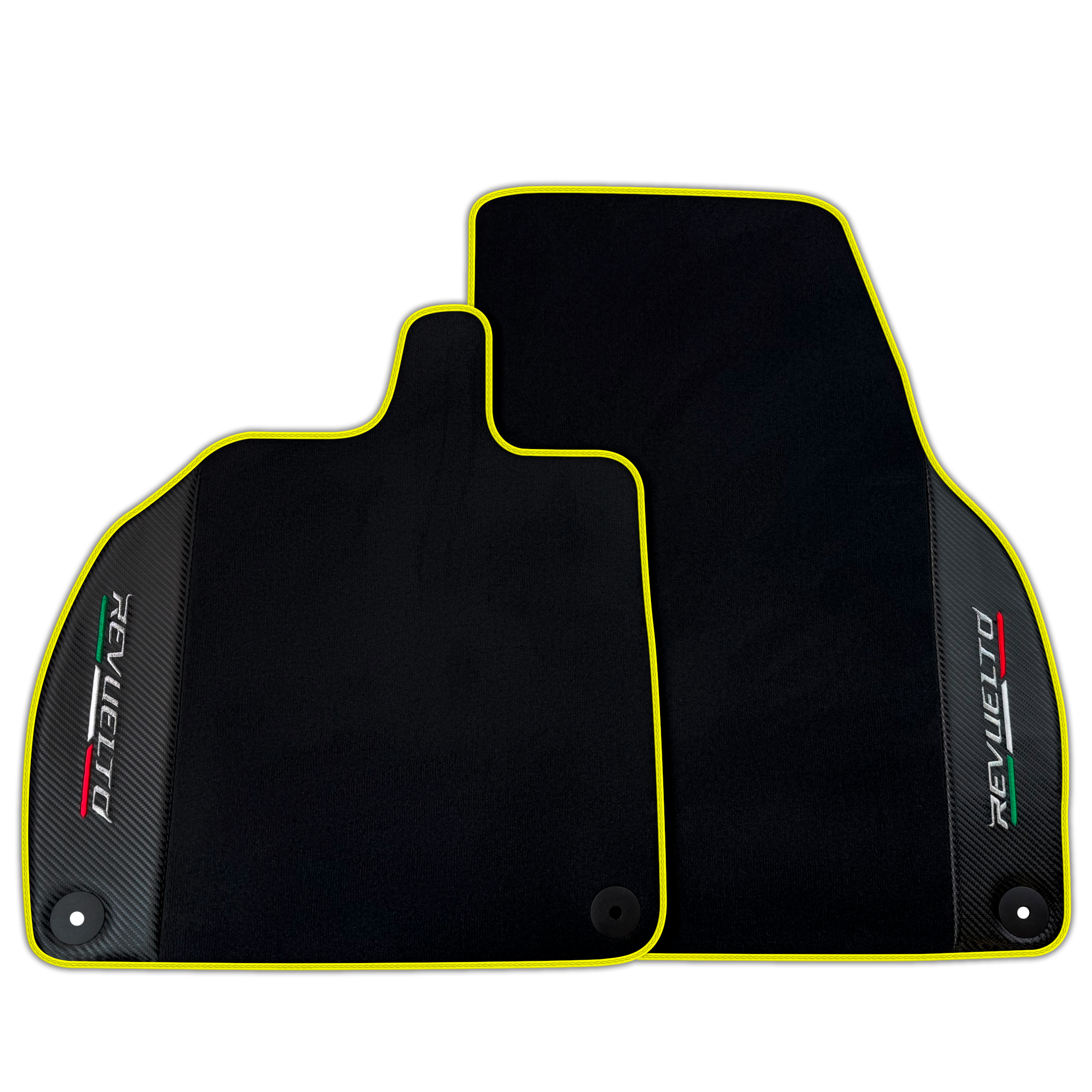 Luxury Black Carbon Fiber Leather Floor Mats for Lamborghini Revuelto