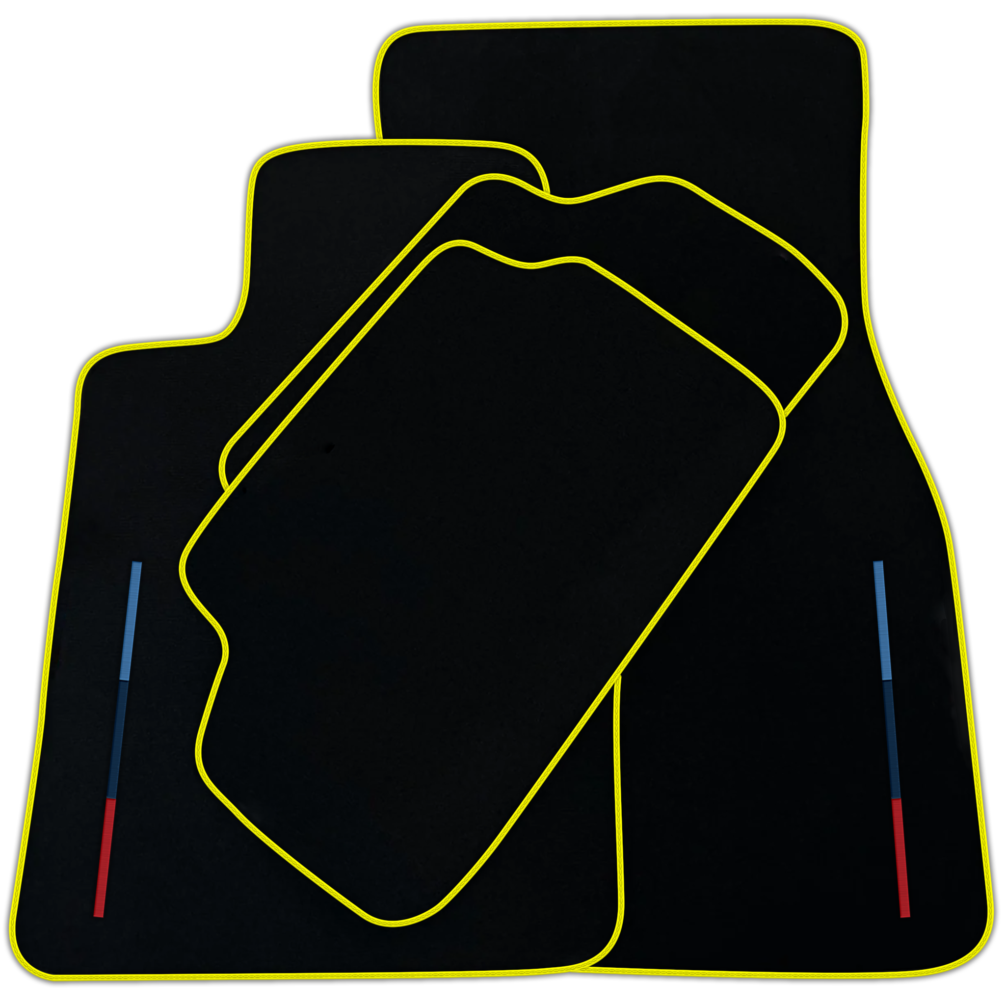 Black Floor Mats For BMW 6 Series E63 With Color Stripes Tailored Set Perfect Fit | Various Trim Colors