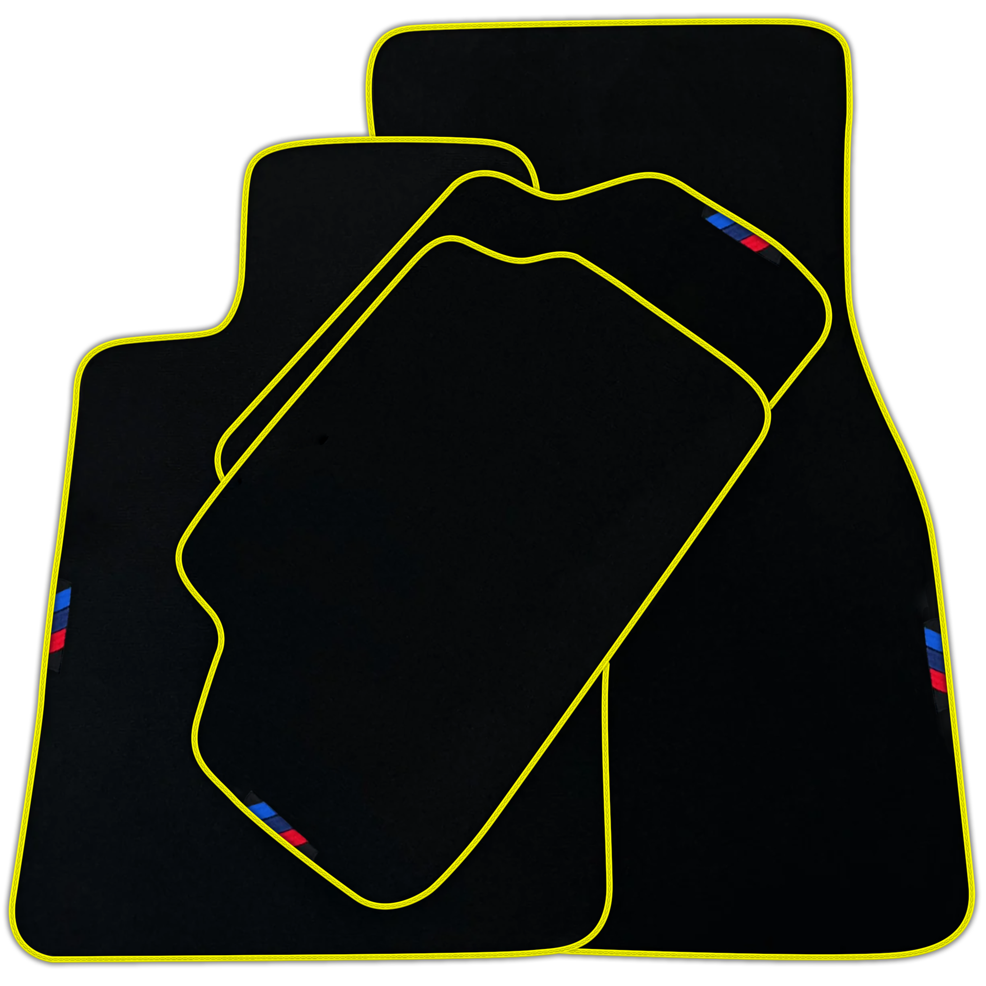 Black Floor Mats For BMW 7 Series E65 | Orange Trim AutoWin Brand | Various Trim Colors
