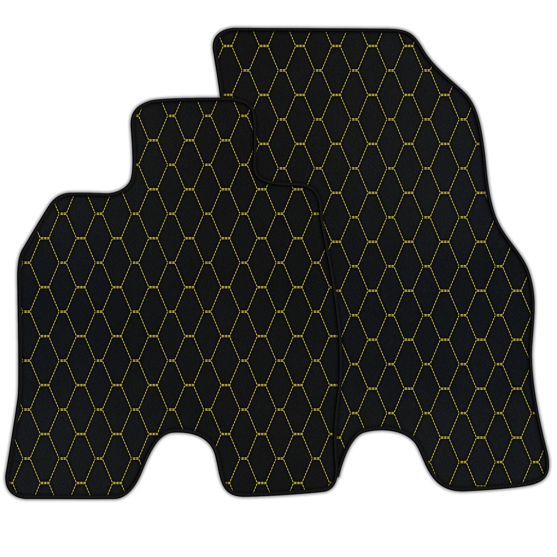 Customizable Leather Floor Mats with Vertical Hex Pattern for BMW i8 Series l12 I15