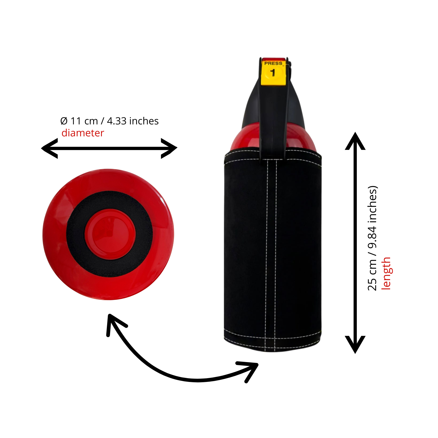 Fire Extinguisher Cover for Ferrari – Black Alcantara with Various Color Stitching