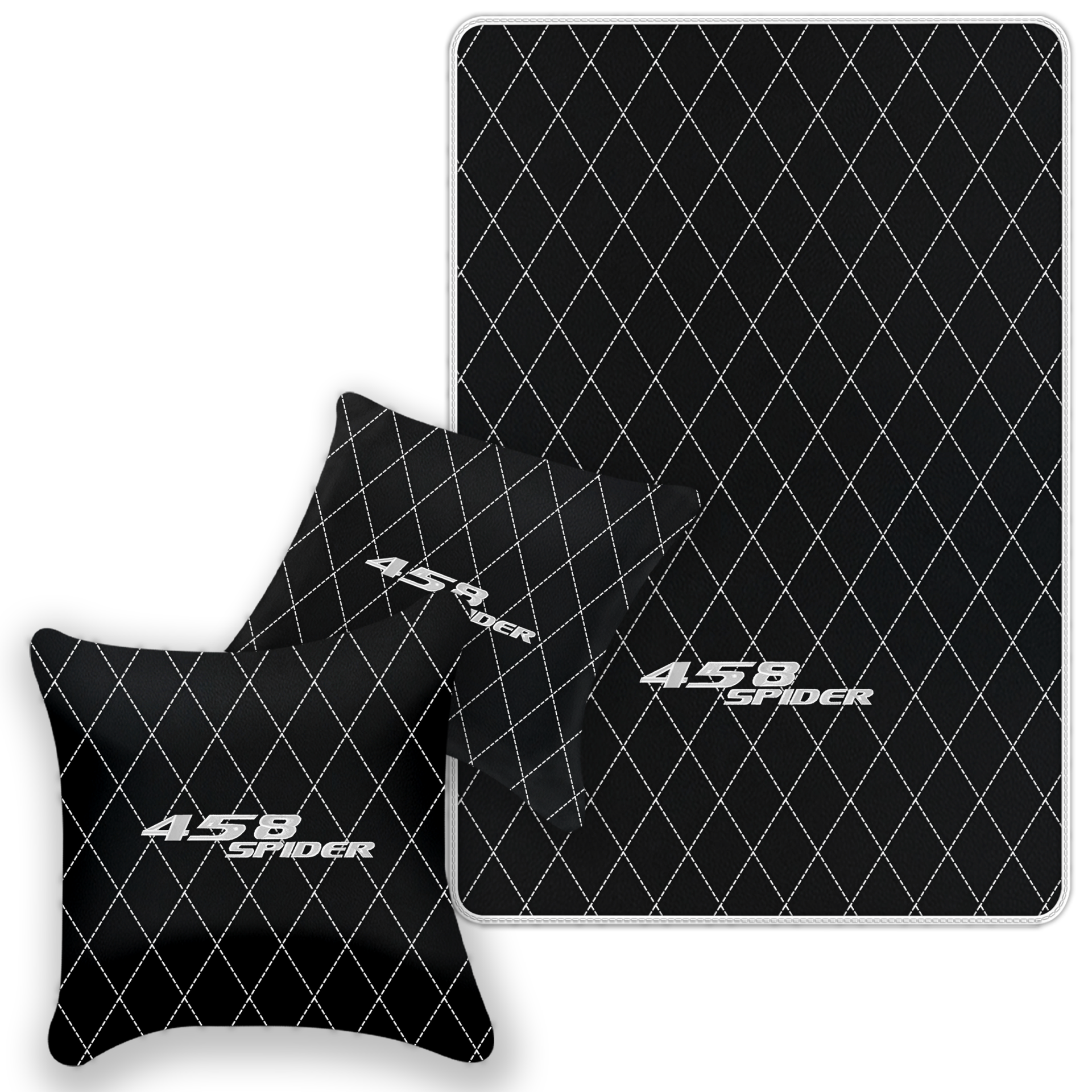 Black Leather Floor Mats for Ferrari 458 Spider (2012-2015) | Custom