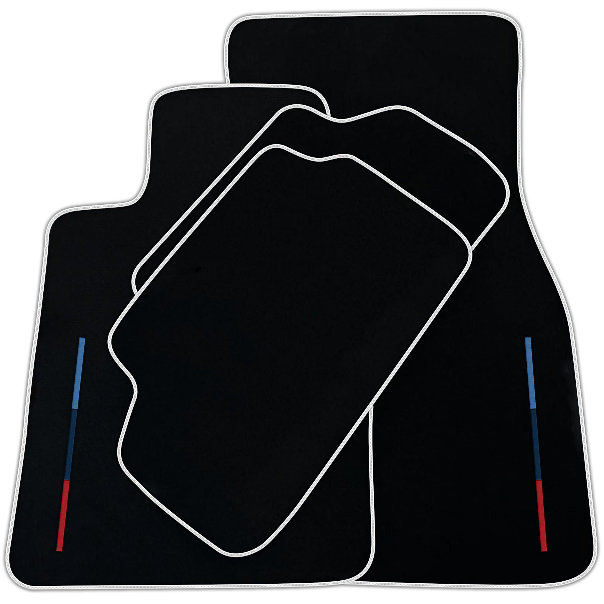 Black Floor Mats For BMW 6 Series E63 With Color Stripes Tailored Set Perfect Fit | Various Trim Colors