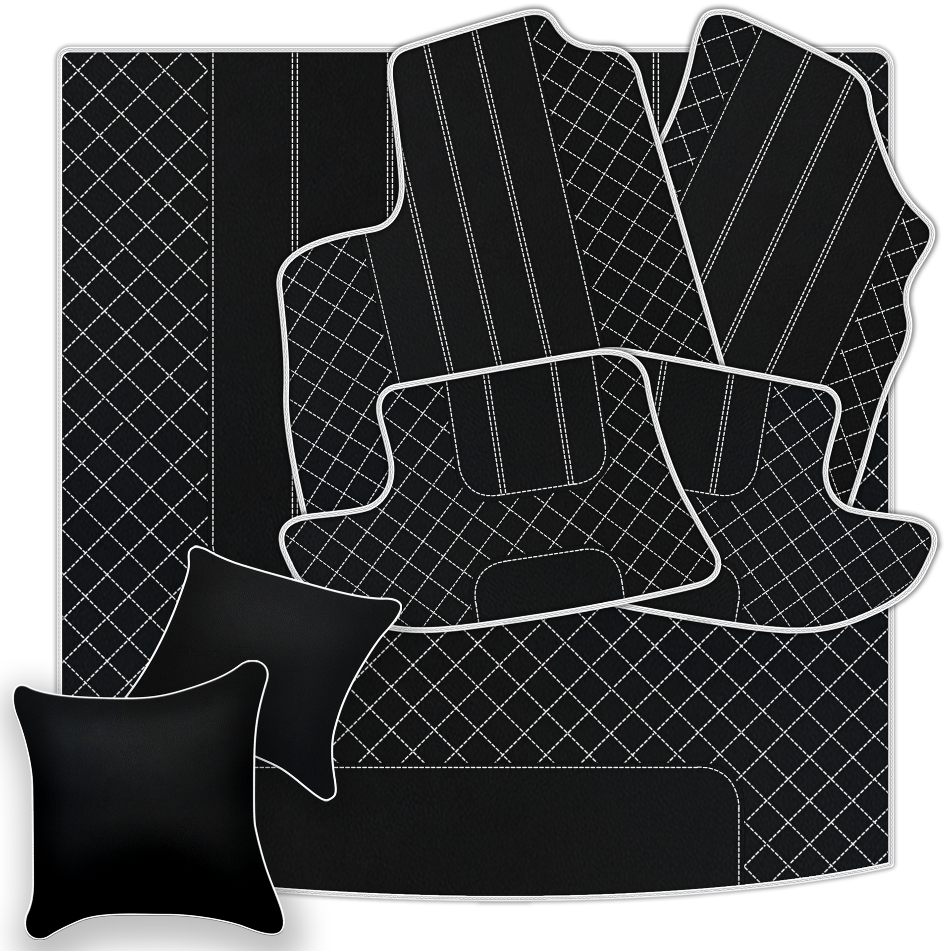 Black Leather Floor Mats for Bentley Continental GT (2011-2018)