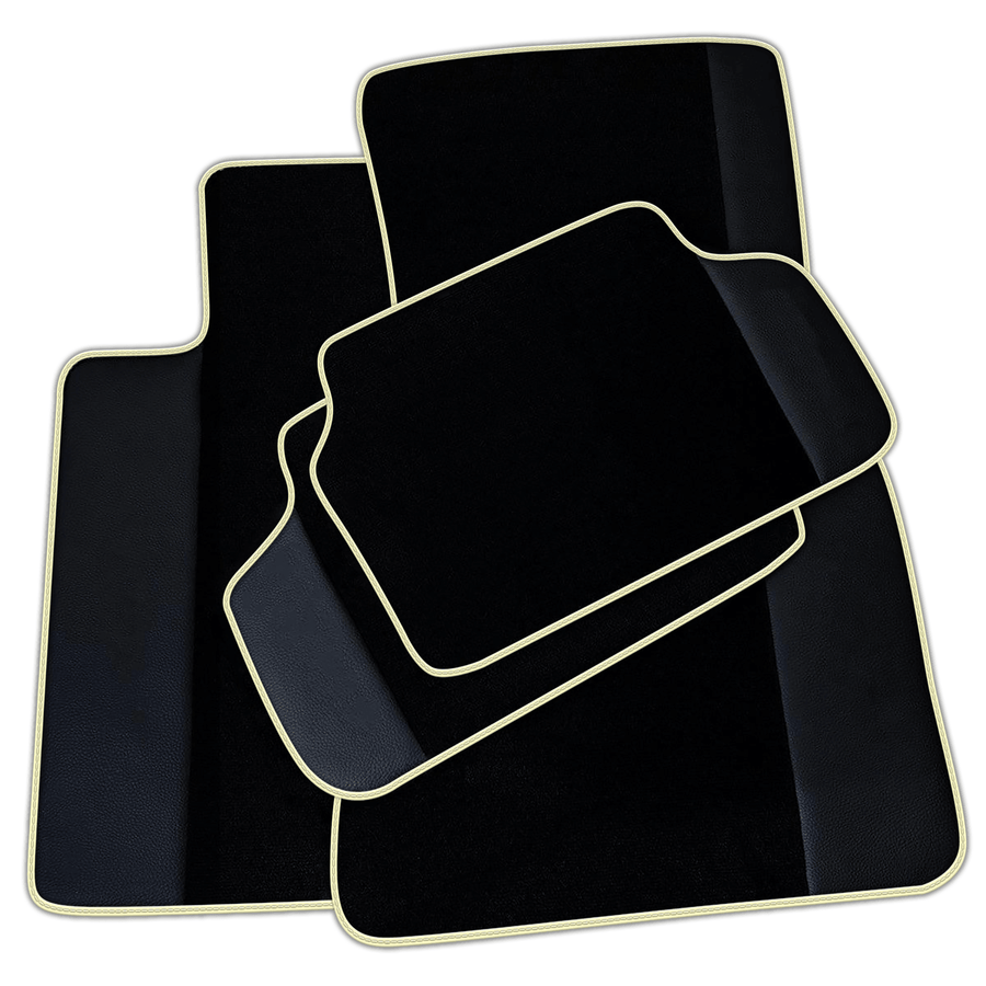 Black Floor Mats for BMW 1 Series 1 Series with Leather | Various Trim Colors