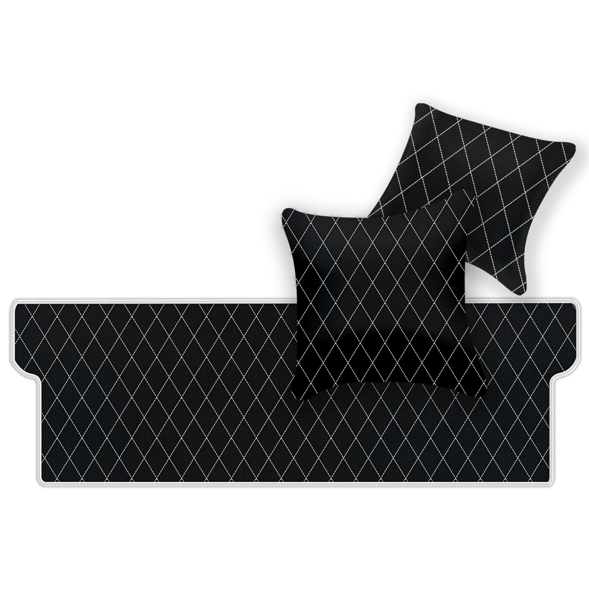 Tapis de voiture en cuir personnalisable avec motif en diamant unique pour Ferrari Dino GT4 (1973-1979) - AutoWin