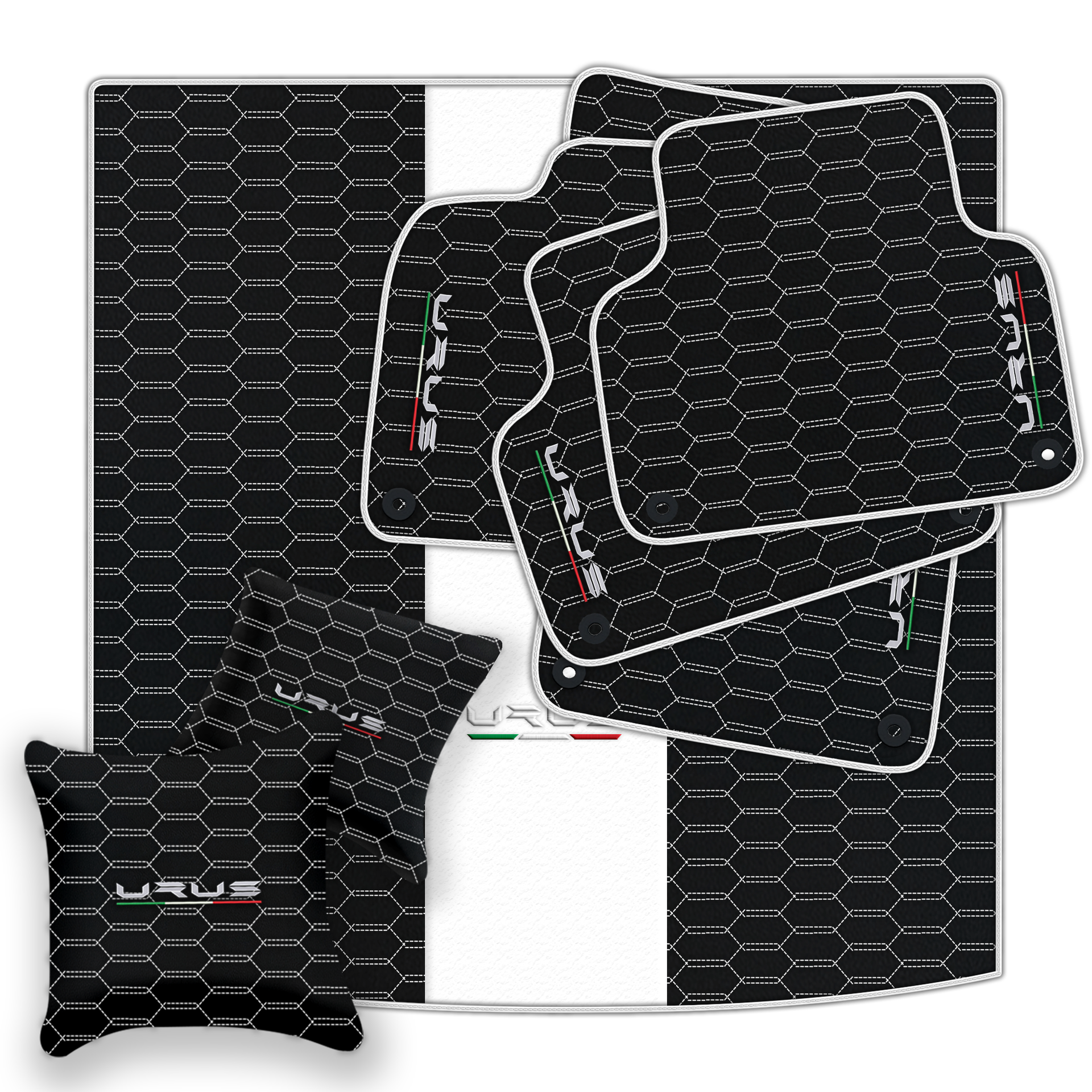 Floor Mats For Lamborghini Urus Black Tailored Yellow Edition - AutoWin.EU