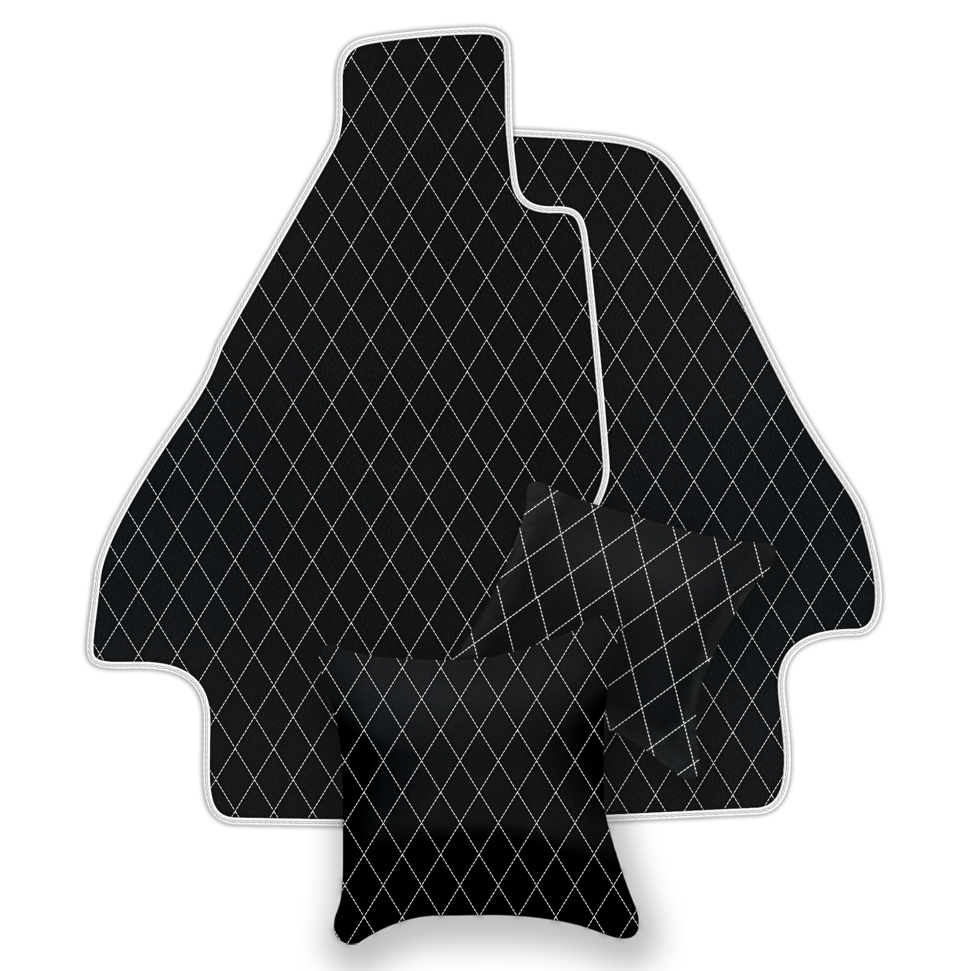 Tapis de voiture en cuir personnalisable avec motif en diamant unique pour Ferrari Dino GT4 (1973-1979) - AutoWin