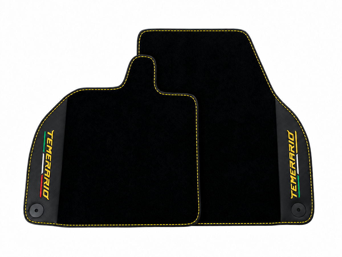 Black Floor Mats with Leather for Lamborghini Temerario (2025-2026)