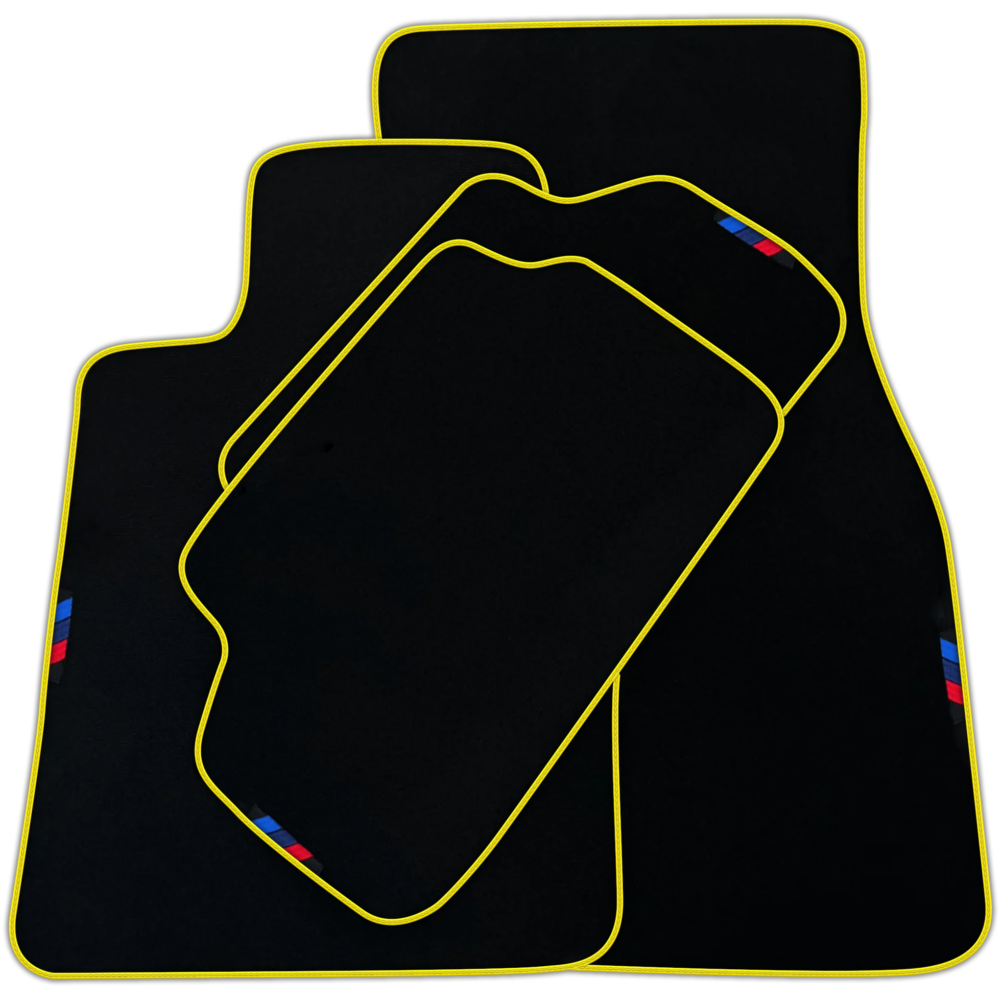 Black Floor Mats For BMW Z4 Series E86 Coupe (2003-2008) With 3 Color Stripes Tailored Set Perfect Fit | Various Trim Colors