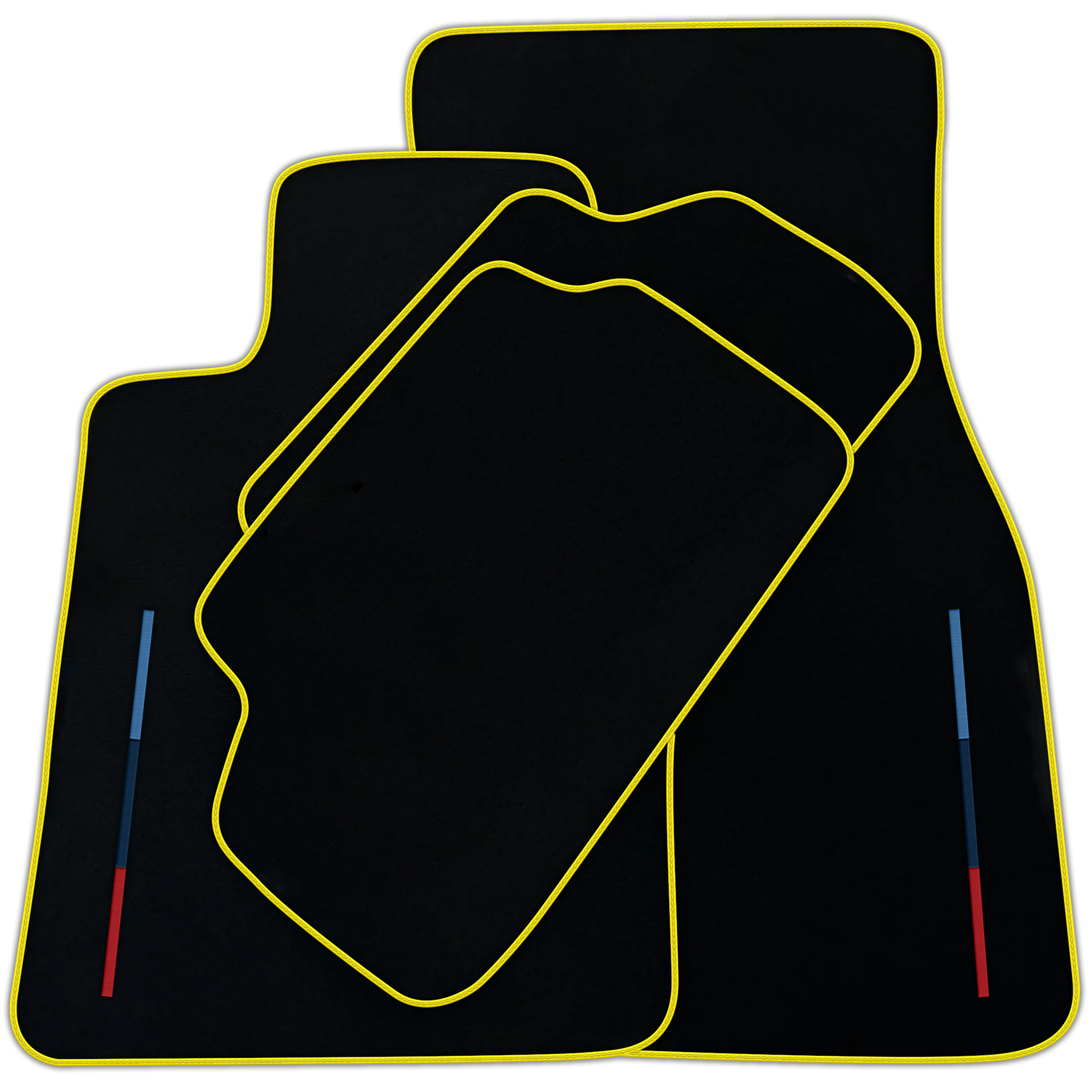 Black Floor Mats For BMW 6 Series E63 With Color Stripes Tailored Set Perfect Fit | Various Trim Colors