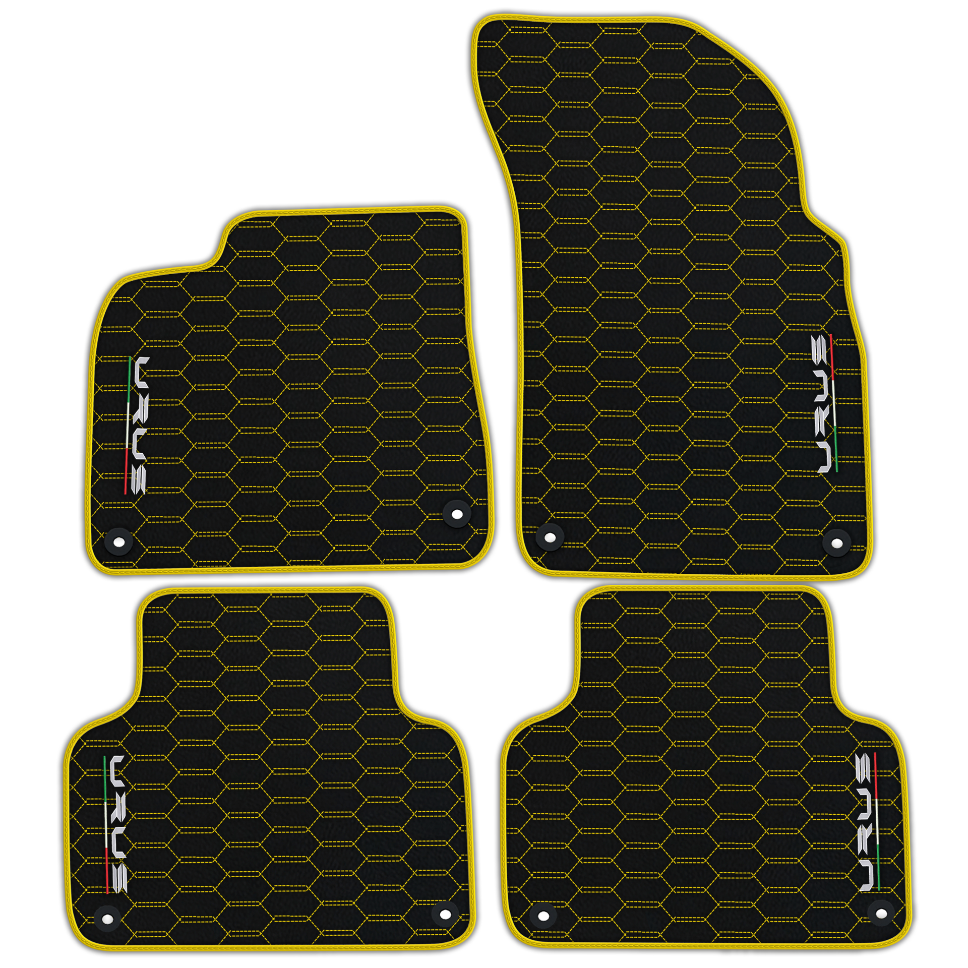 Floor Mats For Lamborghini Urus Black Tailored Yellow Edition - AutoWin.EU
