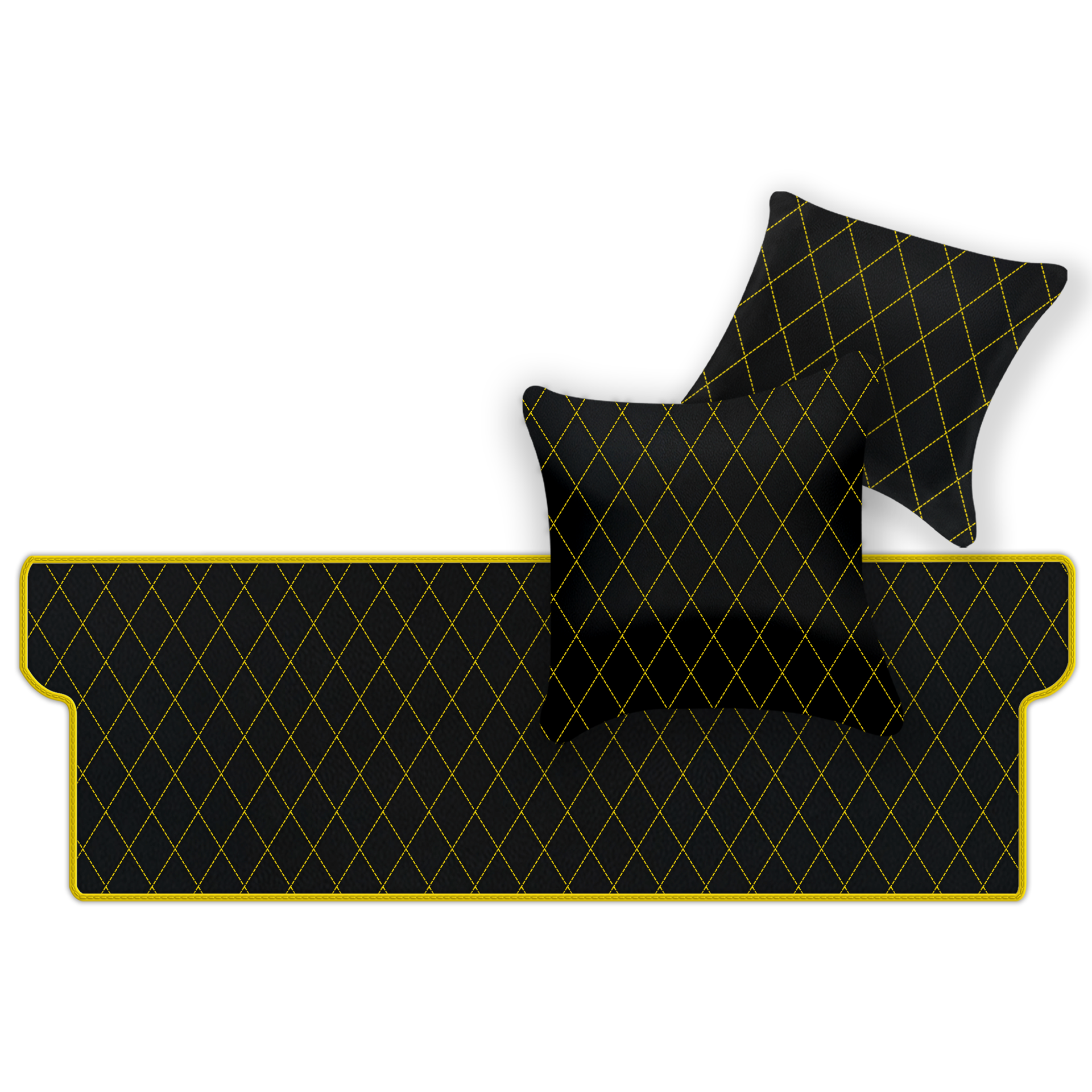 Tapis de voiture en cuir personnalisable avec motif en diamant unique pour Ferrari Dino GT4 (1973-1979) - AutoWin