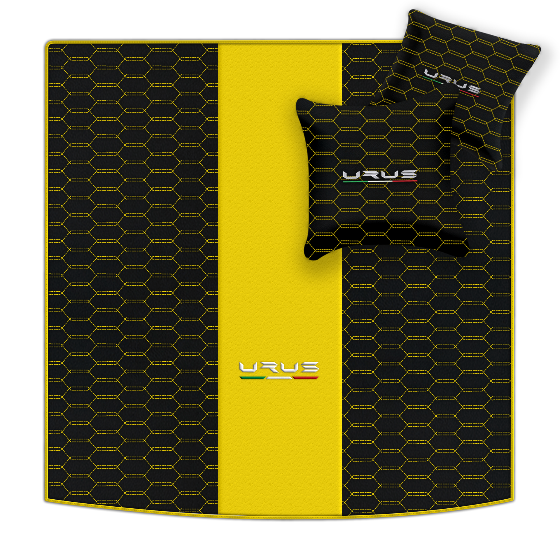 Floor Mats For Lamborghini Urus Black Tailored Yellow Edition - AutoWin.EU