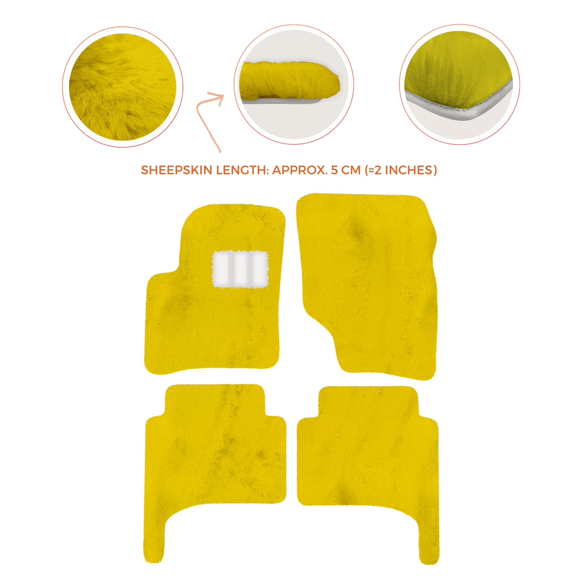 Premium Quality Sheepskin Floor Mats for Porsche 550 (1953-1956)