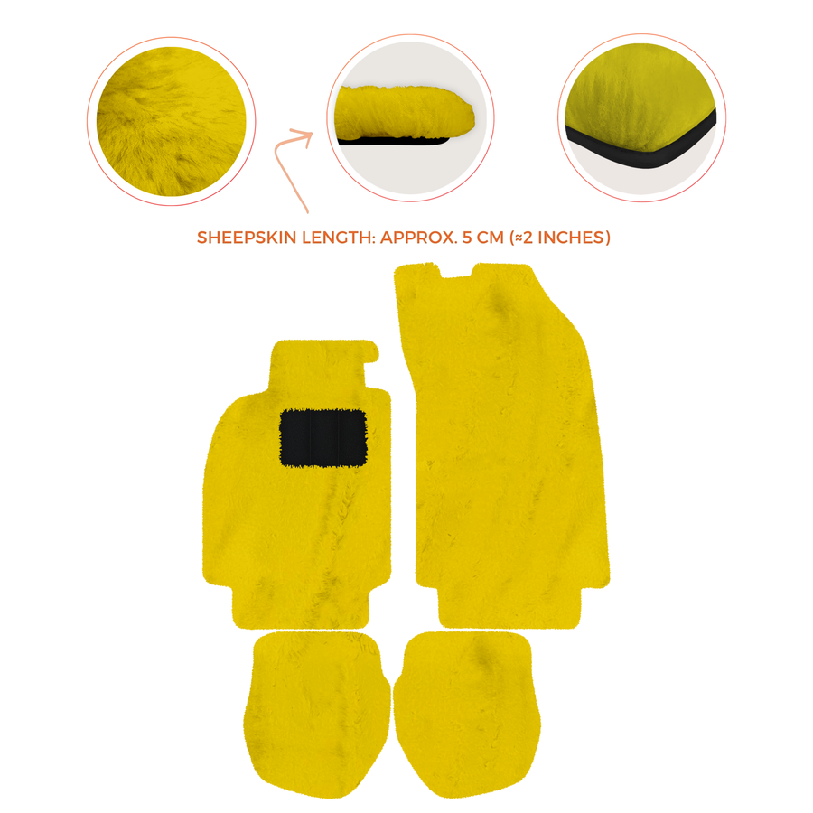 Alfombrillas de piel de oveja para Porsche 911 - 964 (1989-1994) - Longitud de piel de oveja, varias opciones de color