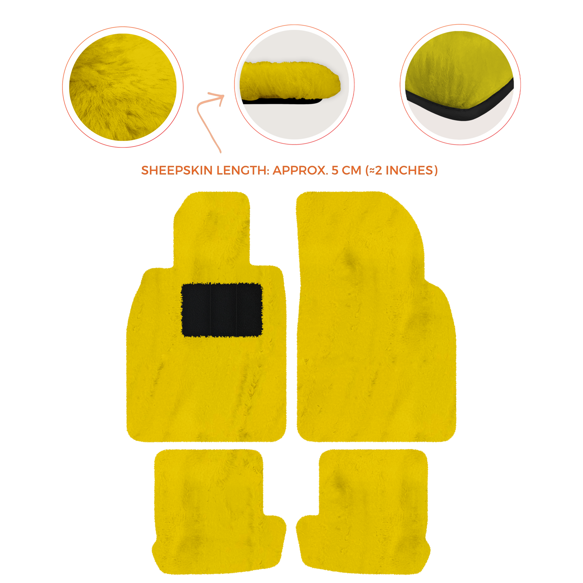 Premium Quality Sheepskin Floor Mats for Porsche 924 (1976-1988)