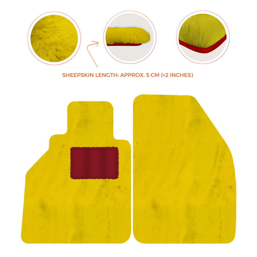Alfombrillas de piel de oveja para Porsche 986 Boxster (1996-2004) - Longitud de piel de oveja, varias opciones de color
