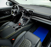 Tapis de voiture personnalisables bleus pour Lamborghini Urus en cuir Alcantara