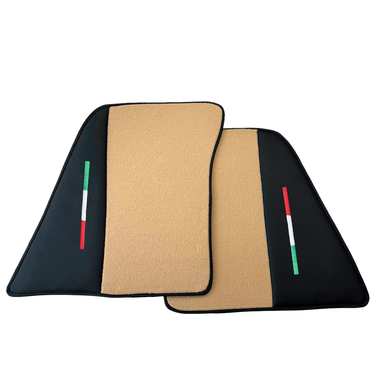 Beige Floor Mats for Ferrari 296 GTS (2022-2027) with Leather - AutoWin