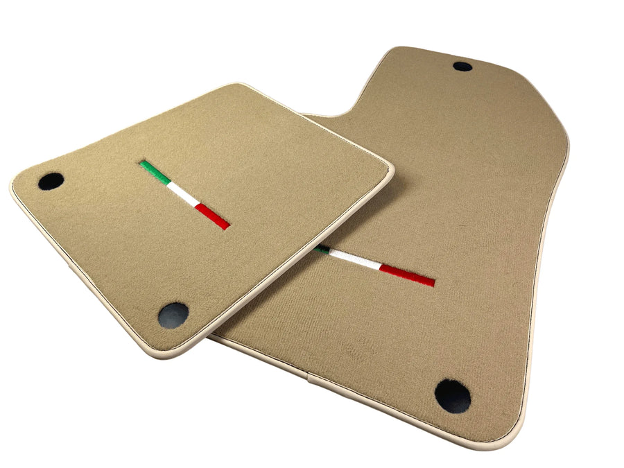 Beige Floor Mats For Ferrari 599 Coupe 2006-2012 Italian Edition - AutoWin