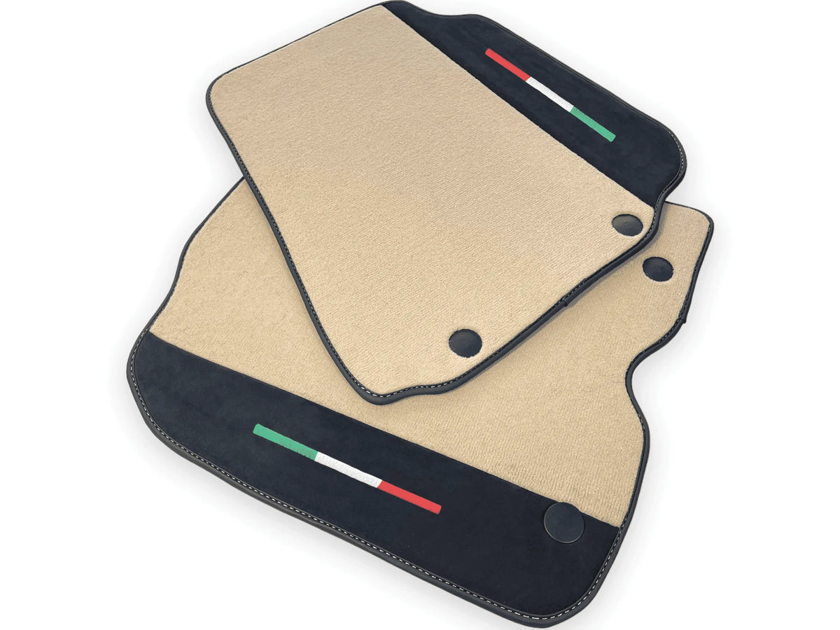 Beige Floor Mats For Ferrari 812 Superfast With Alcantara Leather