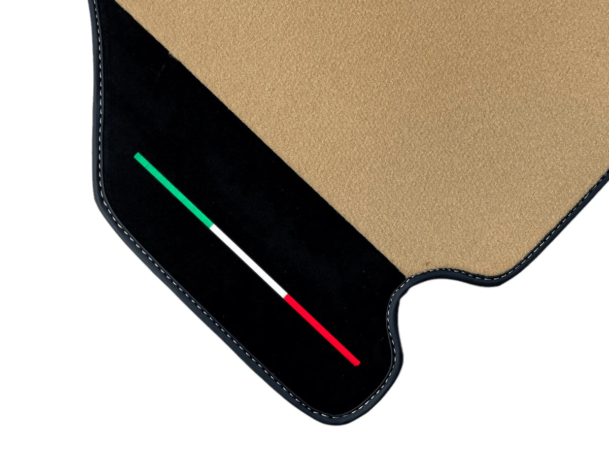 Beige Floor Mats For Ferrari F430 2004-2009 With Alcantara Leather - AutoWin