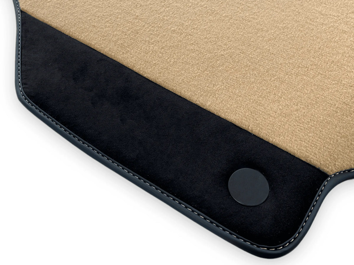 Beige Floor Mats For Ferrari F8 Spider 2019-2022 With Alcantara Leather - AutoWin