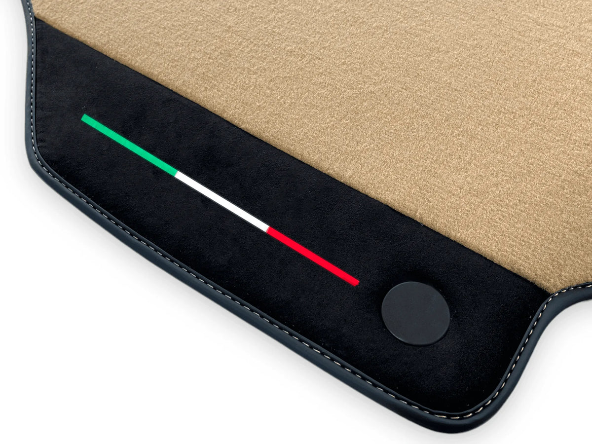 Beige Floor Mats For Ferrari F8 Spider 2019-2022 With Alcantara Leather - AutoWin