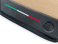 Beige Floor Mats For Ferrari F8 Tributo 2019-2022 With Carbon Leather - AutoWin