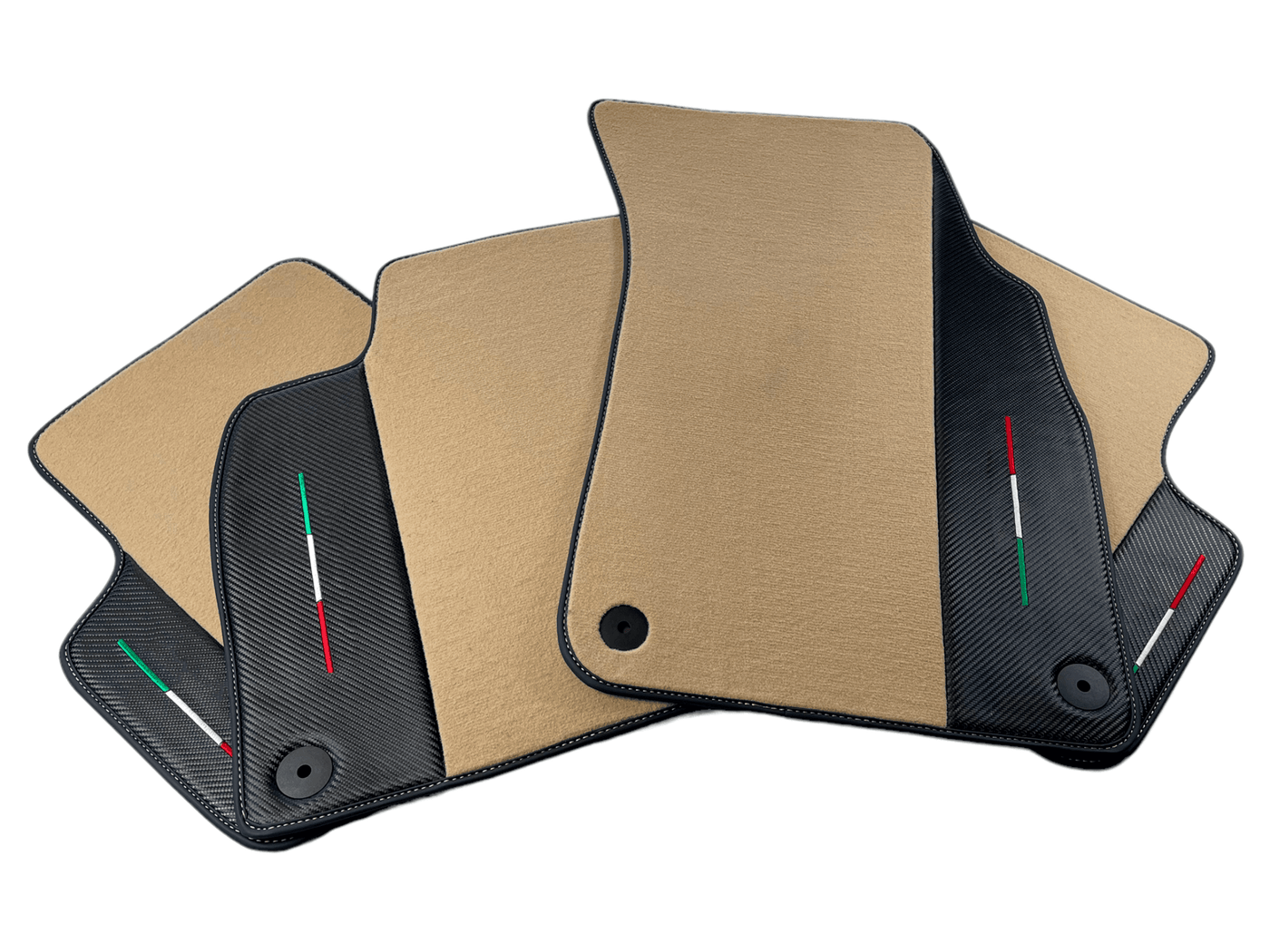 Beige Floor Mats For Lamborghini Urus Performante With Carbon Leather - AutoWin