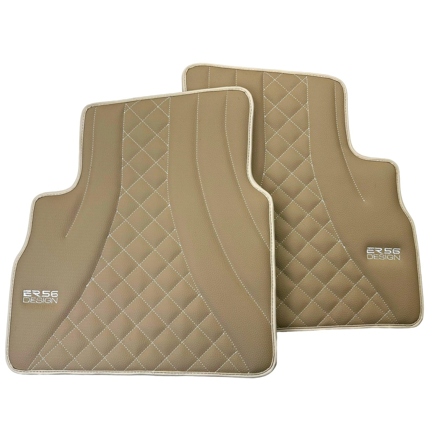 Beige Leather Floor Mats for Mercedes-Benz G Class W461 (1979-2008) ER56 Design - AutoWin