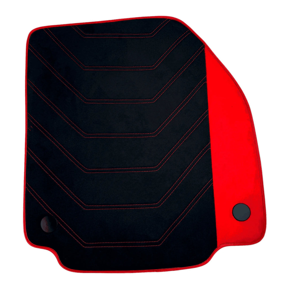 Black Alcantara Floor Mats for Ferrari 458 GT2 (2012-2015) with Red Alcantara Accents