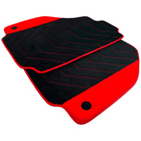 Black Alcantara Floor Mats for Ferrari 458 Italia (2009-2015) with Red Alcantara Accents