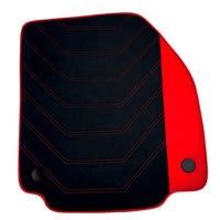 Black Alcantara Floor Mats for Ferrari 458 Italia (2009-2015) with Red Alcantara Accents