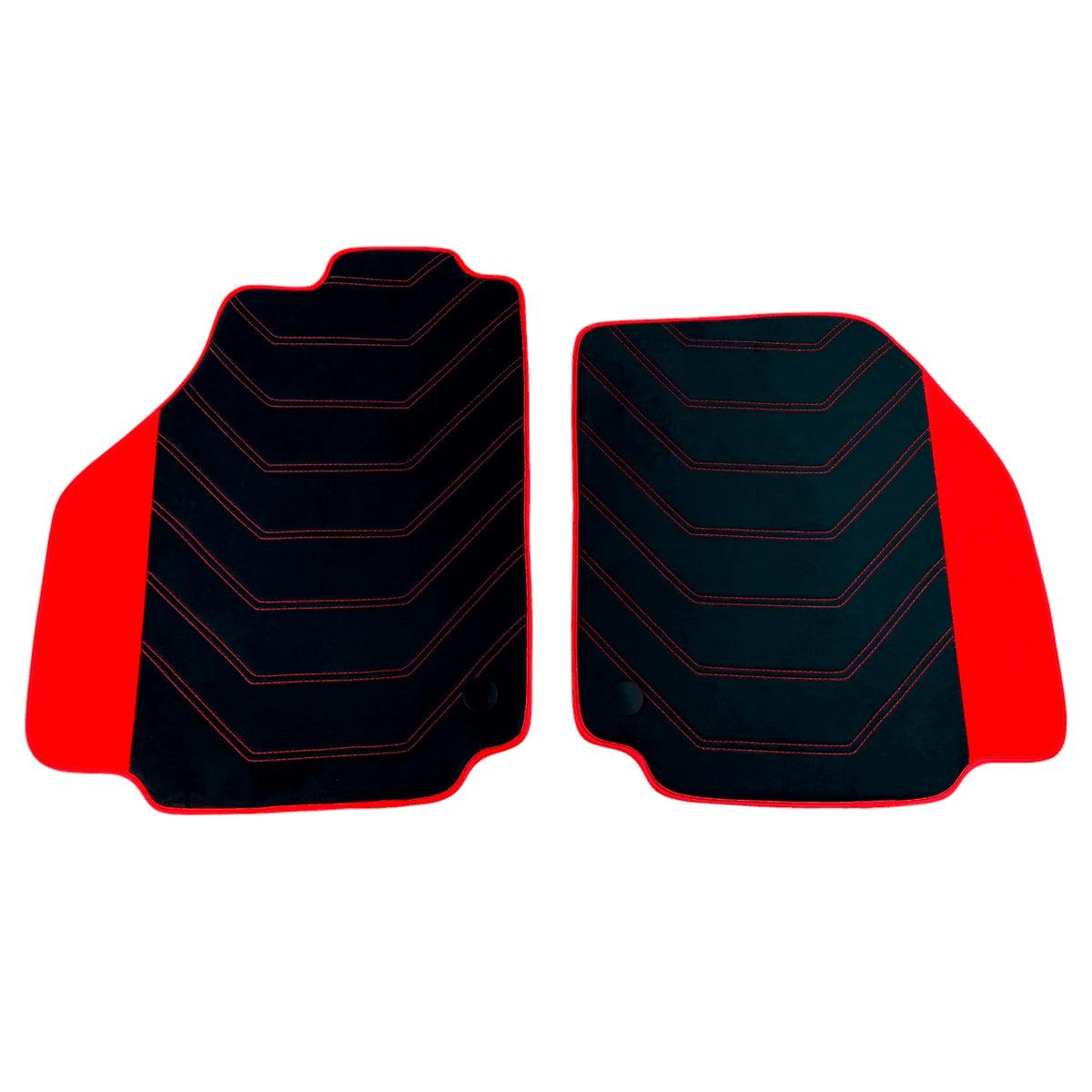 Black Alcantara Floor Mats for Ferrari 488 Pista Spider (2019-2021) with Red Alcantara Accents