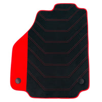 Black Alcantara Floor Mats for Ferrari 488 Spider (2016-2022) with Red Alcantara Accents