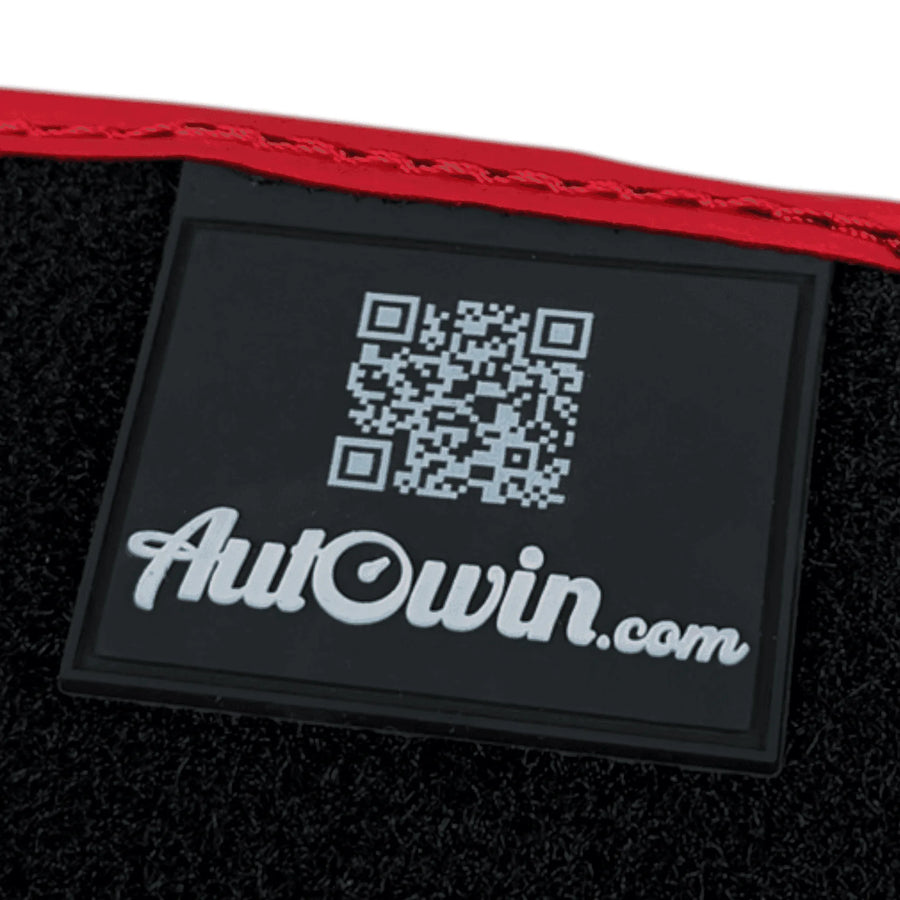 Black Alcantara Floor Mats for Ferrari 488 Spider (2016-2022) with Red Alcantara Accents