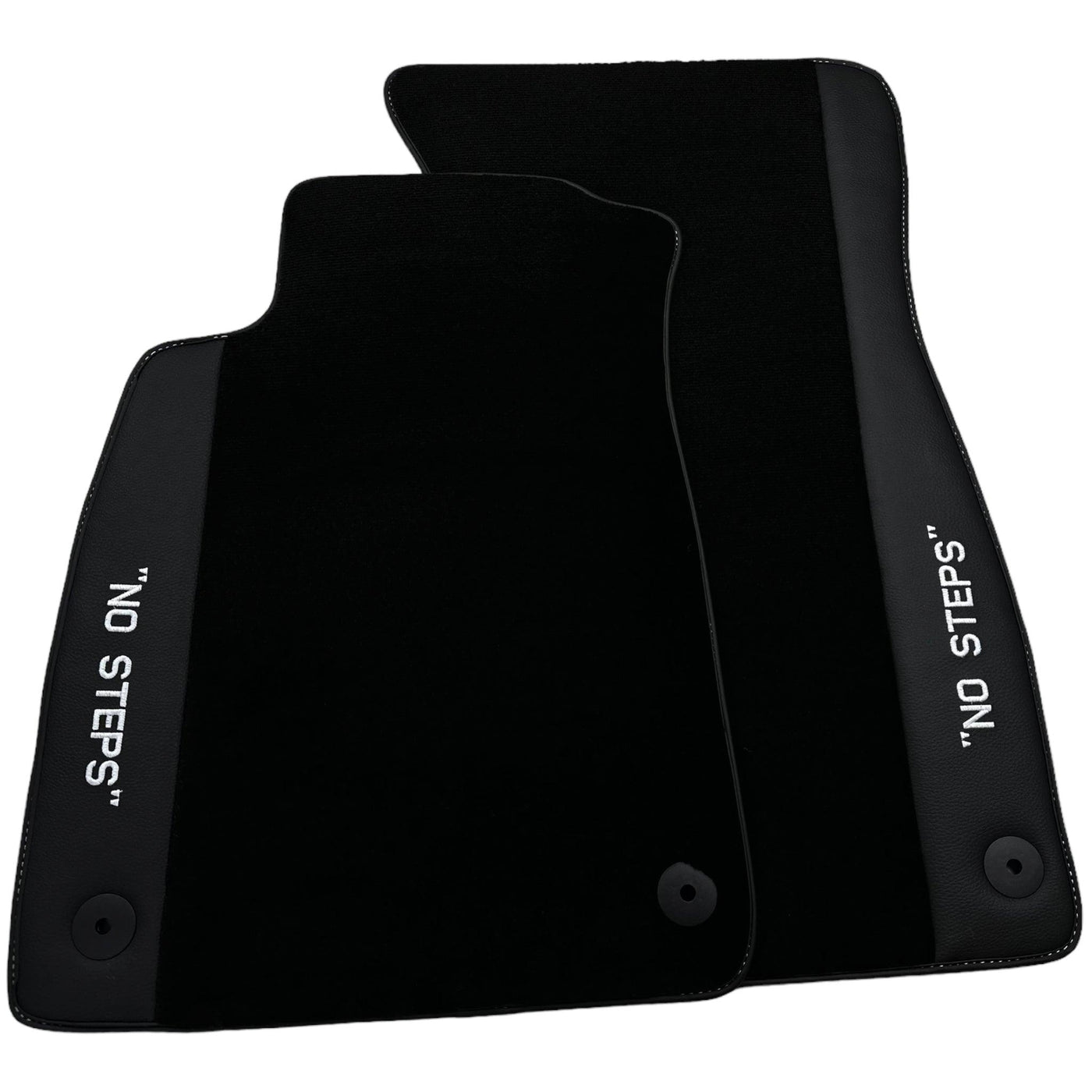 Black Floor Mats for A4 - B9 Avant (2019-2023) | "NO STEPS" Fluorescent Logo - AutoWin