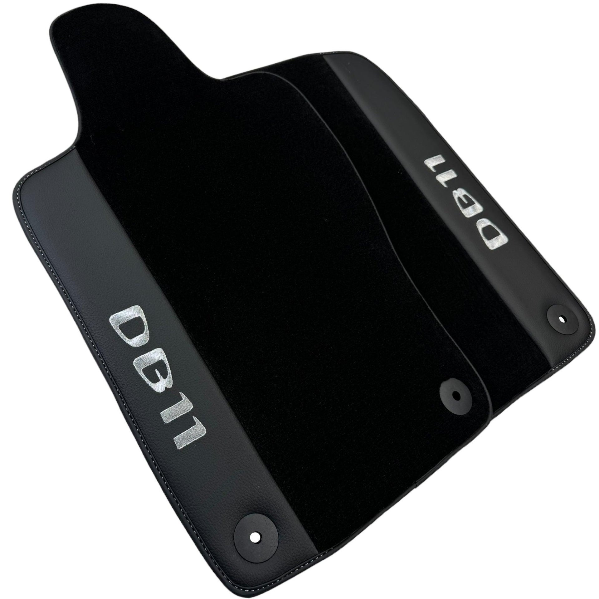 Black Floor Mats for Aston Martin DB11 (2016–2023) with Leather - AutoWin