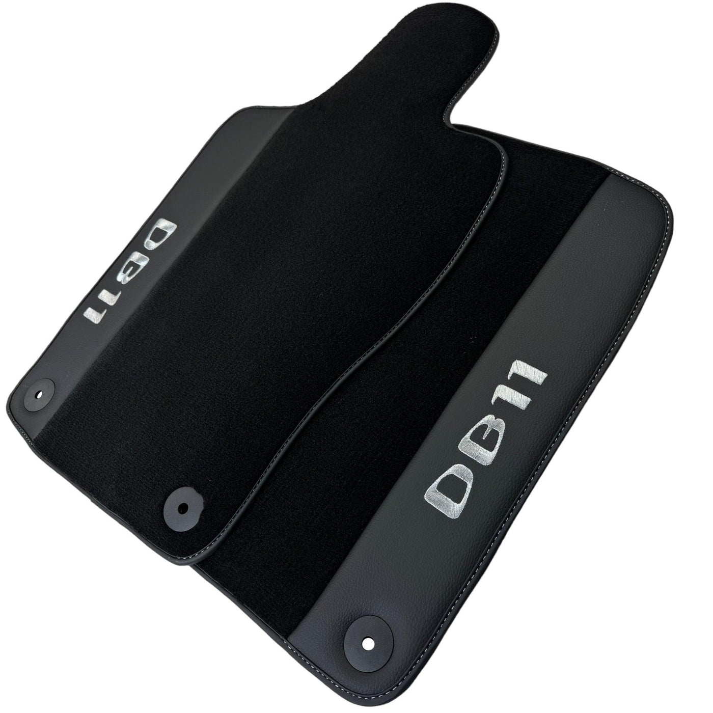 Black Floor Mats for Aston Martin DB11 (2016–2023) with Leather - AutoWin